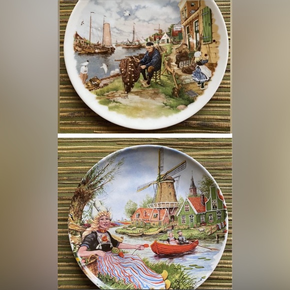 Royal Schwabap Other - Set of 2 Vintage Dutch Plates with Scenic Artwork